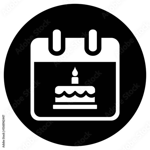 Birth Date Black Round SVG Vector SVG Icon