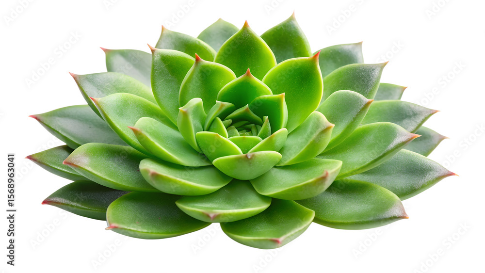 Fototapeta premium A vibrant green succulent plant with thick, fleshy leaves, isolated on transparent background