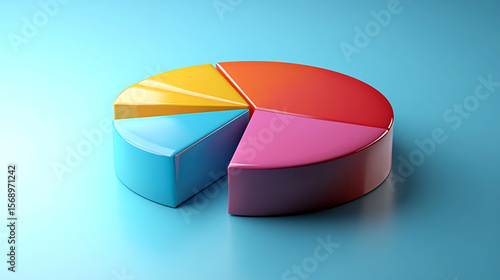 3d pie chart on white