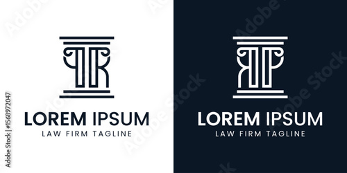Letters QR or RP Pillar Logo, for business related to lawyer with QR RQ RP PR initials