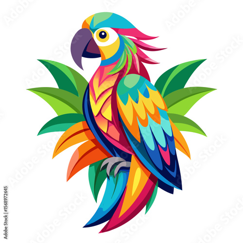 colorful-parrot-vector-with-tropical-theme--white
