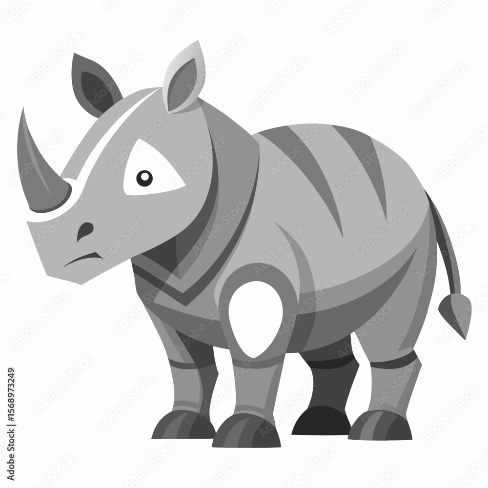 Fototapeta premium rhino cartoon isolated on white