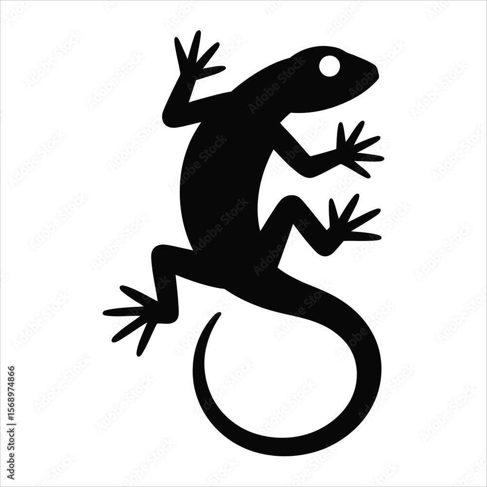 Fototapeta premium Silhouette of a Gecko Lizard Vector Illustration