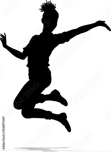 Happy Woman Jumping For Joy...