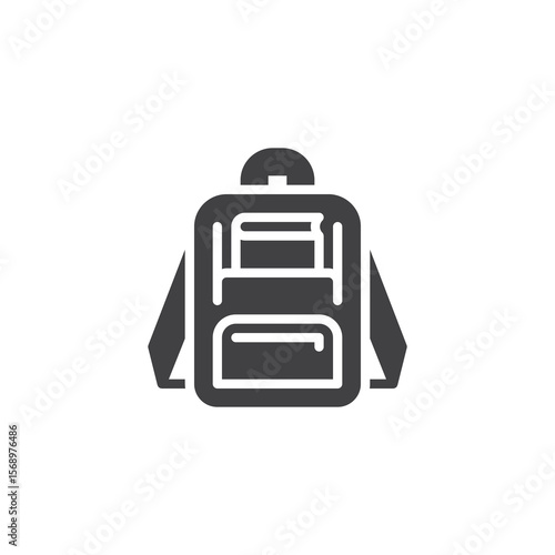 School bag solid glyph icon