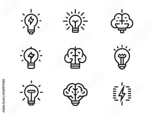 Minimalist brainstorming concept with business idea development sketch