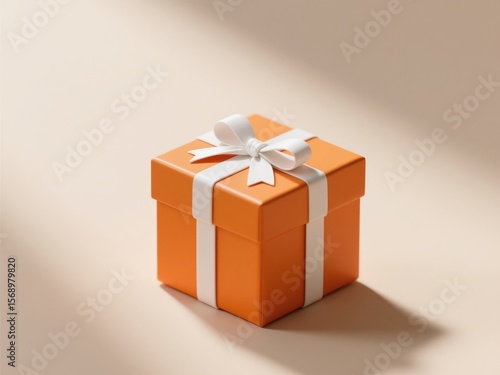 Orange gift box a moment of joy