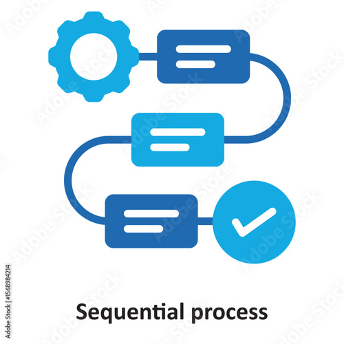 Sequential process Vector Icon which can easily modify or edit