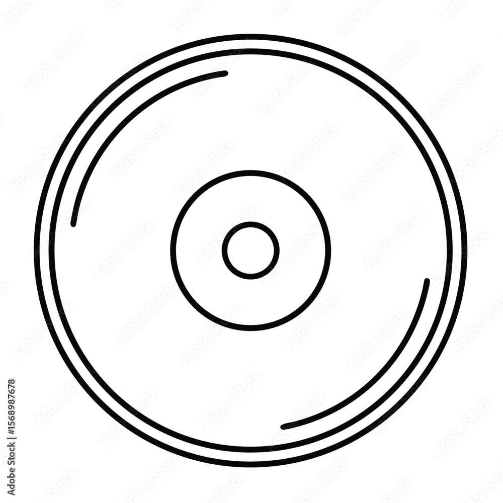 disk line art icon vector on white background disk line art icon vector on white background