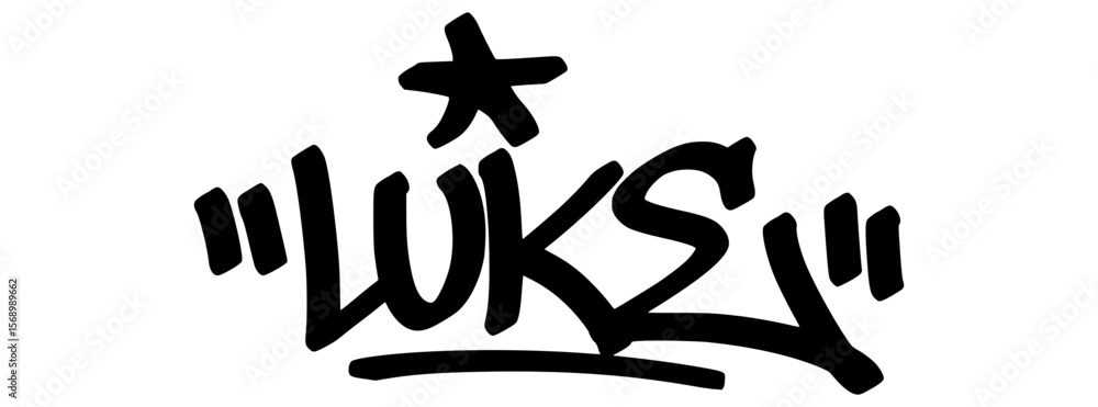 Obraz premium Graffiti tag text “Luke” in bold hand-drawn street art style. Urban vector lettering with a personal vibe, perfect for custom designs, fashion, and merchandise.