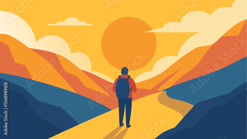 sunset in the mountains landscape
