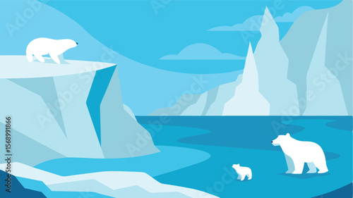 polar bear in the arctic landscape