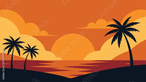 sunset on the beach