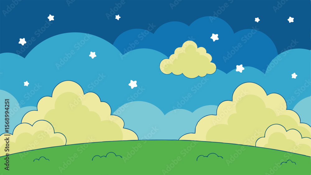 Obraz premium landscape with trees and clouds