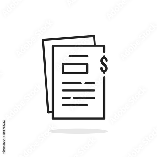 thin line good deal or profitable contract icon
