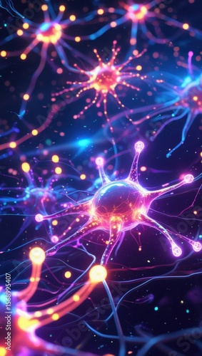 Wallpaper Mural Neural Network Activity with Glowing Brain Connections, High-Resolution Concept Art	 Torontodigital.ca