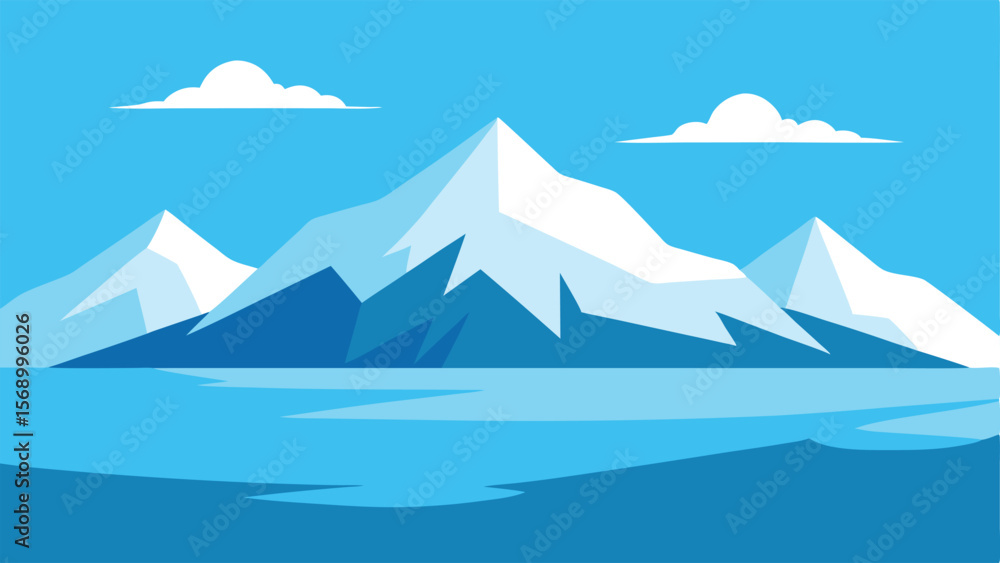 Fototapeta premium vector illustration of mountain landscape