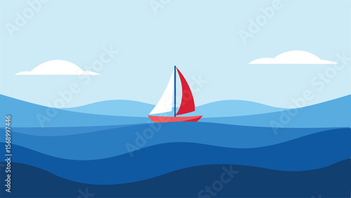 sailing boat on the sea landscape