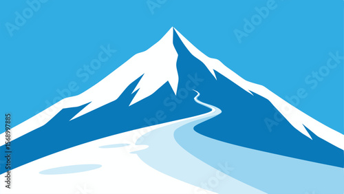 winter mountain landscape vector illustration