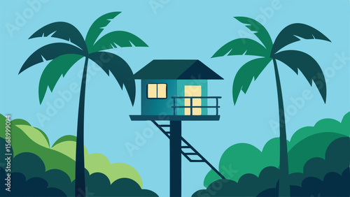 palm trees on a beach landscape