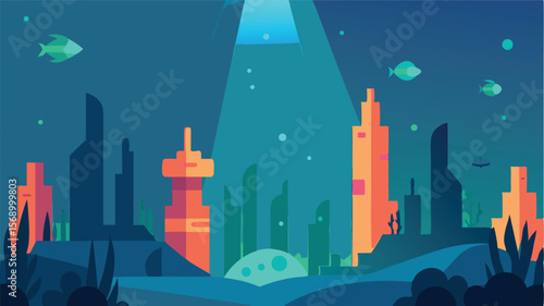 city in the night sky landscape