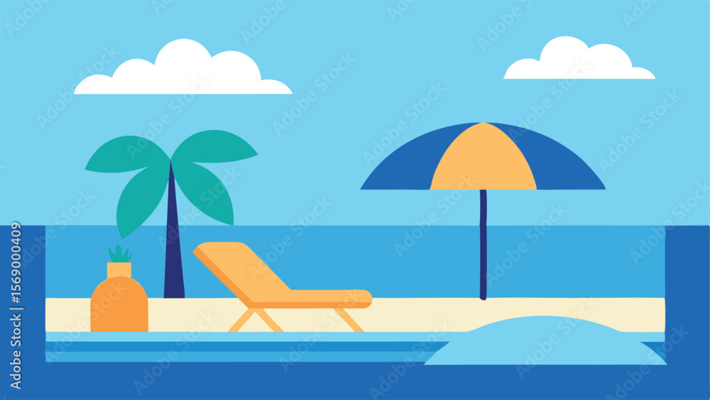 Fototapeta premium vector illustration of a tropical beach