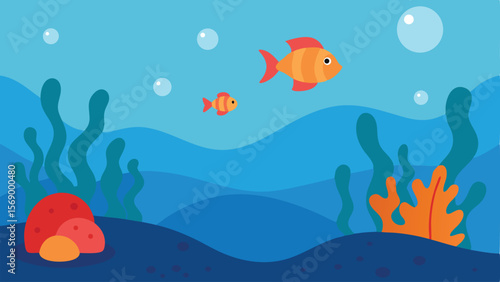 underwater world vector illustration