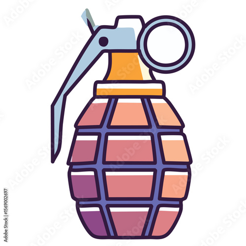 Military Grenade Icon - Flat Style