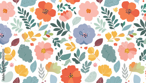 Wallpaper Mural abstract flowers, organic nature shapes, plants in paper cut collage style. Trendy pastel modern floral illustration. Vector summer design for cards, textile, posters.children, leaf, collage,  Torontodigital.ca