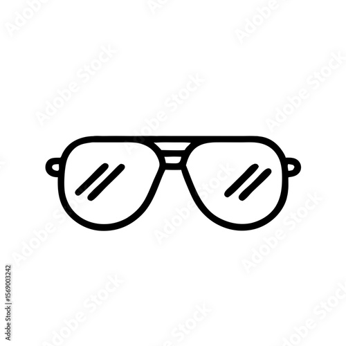 Black sunglasses icon in minimalist style on white background  