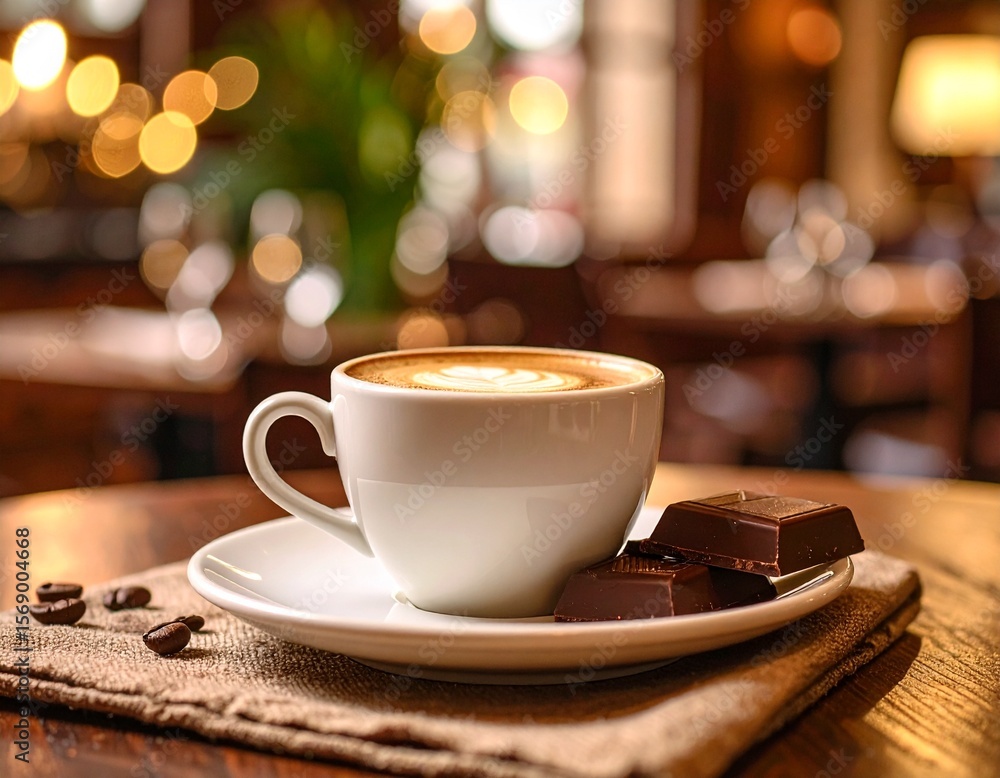 Obraz premium cup of coffee with chocolate