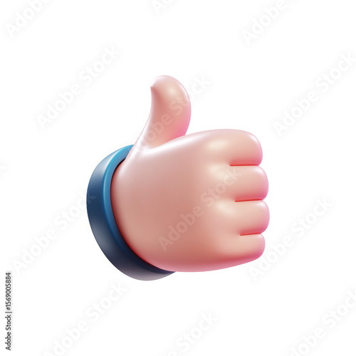 Thumbs up hand gesture 3D - feedback, like, good, ok emoji