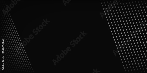 Black abstract background design. Premium stripe texture for banner  business backdrop. Dark horizontal vector template concept