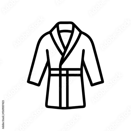 Bathrobe outline illustration in minimalistic style  