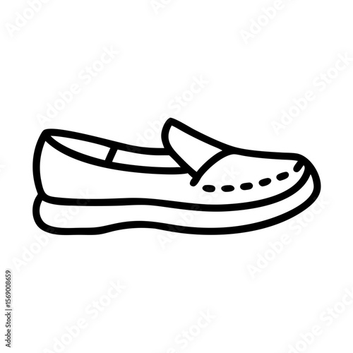 Simple outline of a moccasin shoe in minimalist style  