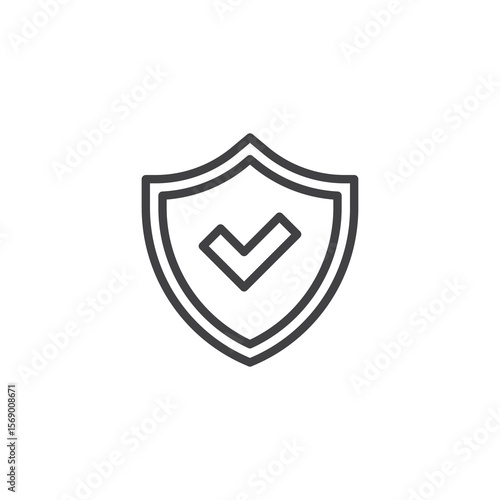 Free Download Shield protection with check mark line icon - GFXLoad