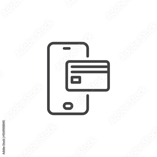 Mobile wallet line icon