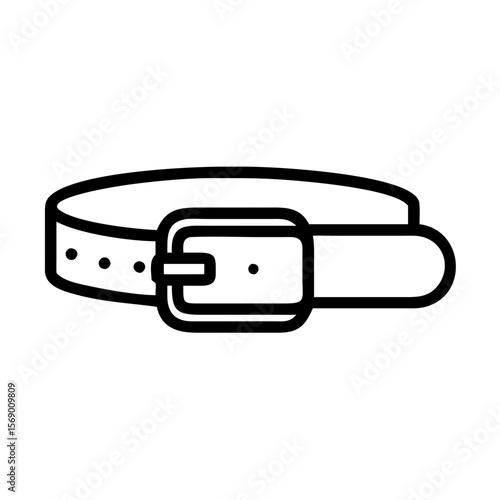 leather belt with buckle in minimalist line art style  