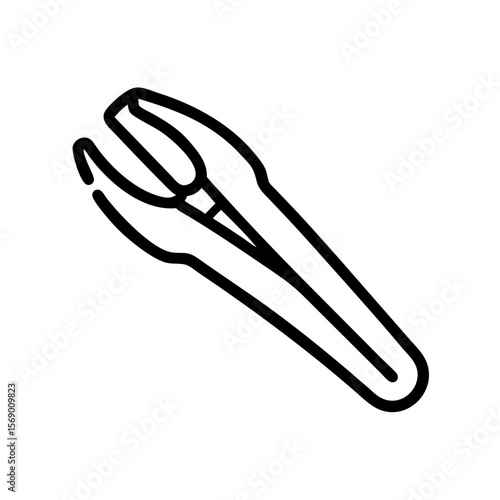 Wire cutter tool in minimal black line art design  