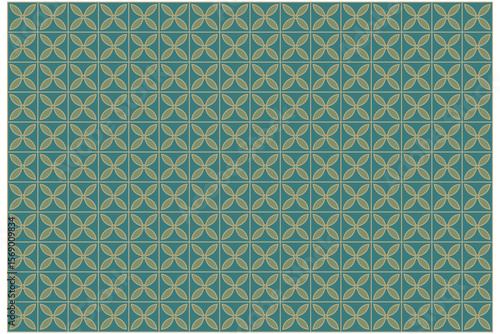 A vector pattern featuring green tiles adds a tranquil, earthy touch to any wall or floor, perfect for organic, relaxing interior concepts.

