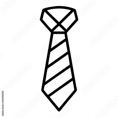 Black and white outline of a striped necktie concept of icon  