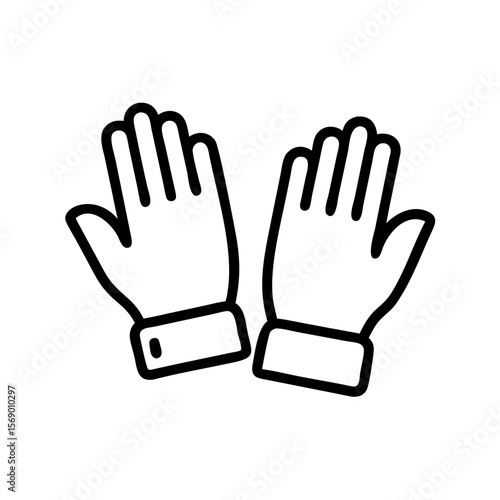 Leather gloves on a white background, concept of icon  