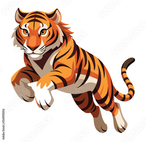 tiger cartoon vector  on White Background