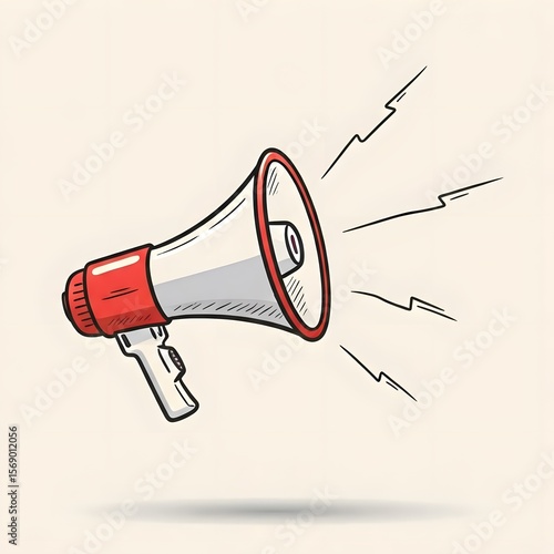 A hand-drawn image of a megaphone, symbolizing influencers and their reach on social media platforms