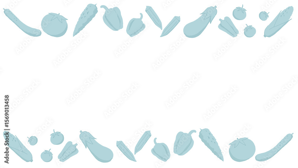 Obraz premium 夏野菜の見出しイラスト