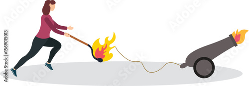 Launch new business idea, creativity and innovative winning solution, entrepreneurship or start up business concept. character life .