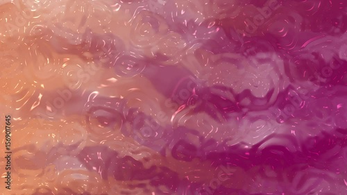 Abstract swirling glossy surface in peach pink  purple hues with a liquid or melted appearance