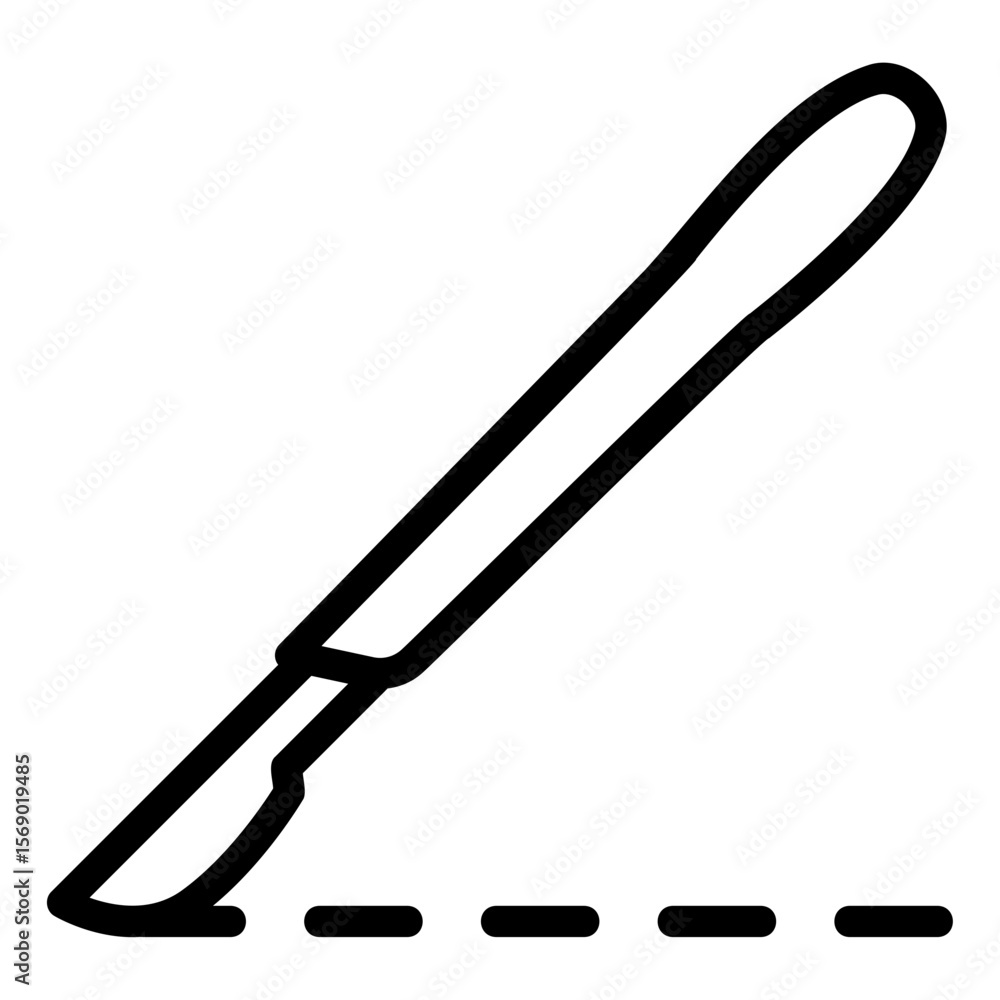Naklejka premium surgical scalpel Line Icon