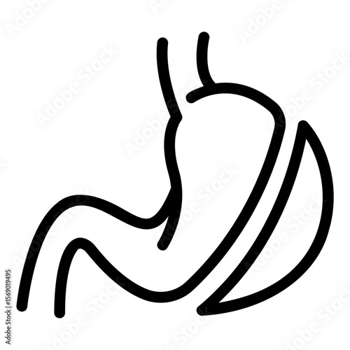 stomach Line Icon