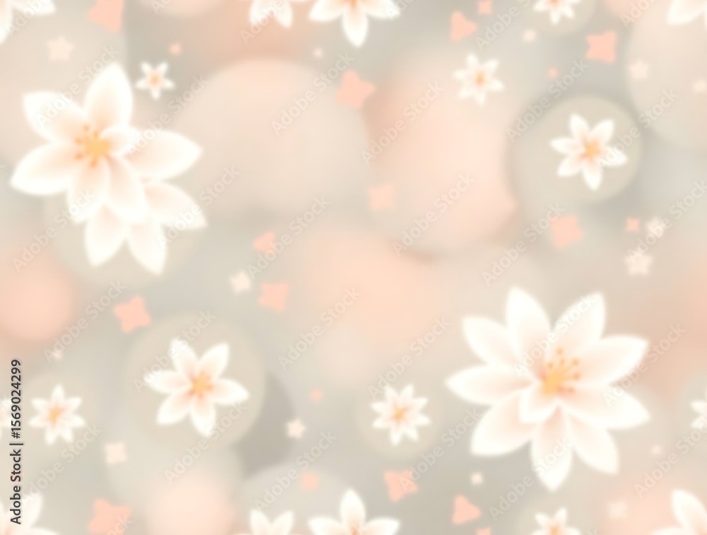 Dreamy floral blossom with diffused peach tones and gentle luminosity Dreamy floral blossom with diffused peach tones and gentle luminosity